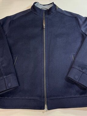 Peter Millar Westport Jacket Mens XL Blue Crown Cashmere Wool Lined Full Zip